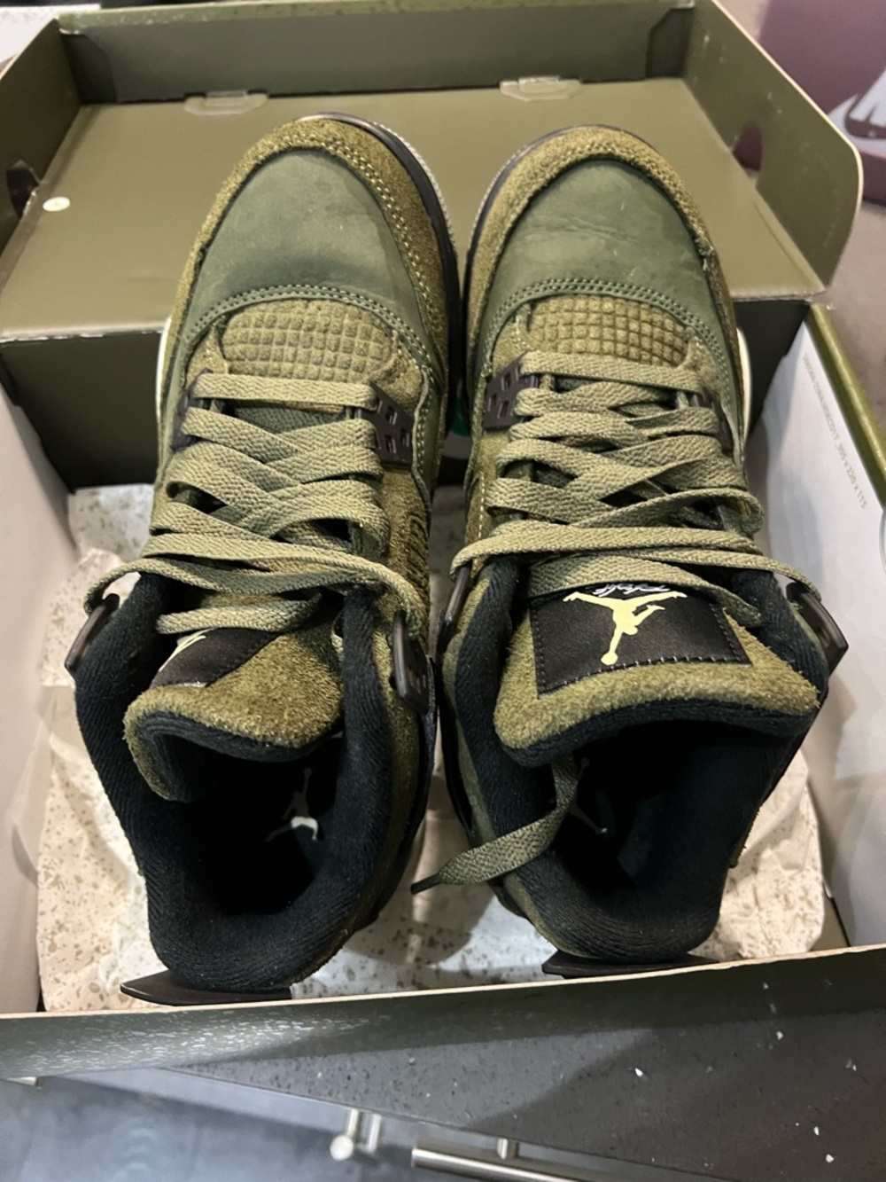 Nike Air Jordan 4 Retro Olive Green High-Top Sneakers